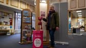 Coun Lindsey Cawrey, executive member for culture at Lincolnshire County Council, pictured at Lincoln Central Library's bra bank