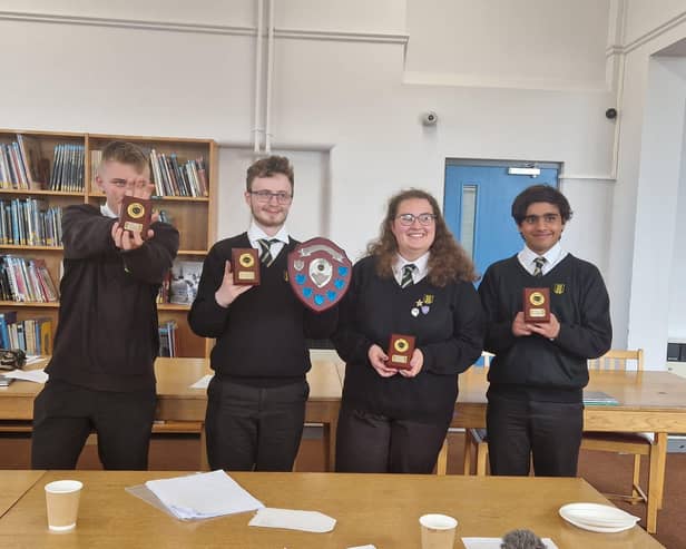 The Boston Grammar School team who were winners of an inter schools debate competition hosted by Skegness Grammar School.