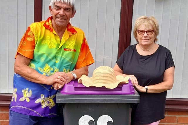 David Toynton and Janey Thornalley, of Kirton, with their bin.