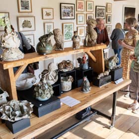 Visitors enjoy a previous art and ceramics exhibition at the Oxcombe Farm centre. (PHOTO BY: Andy Weekes)