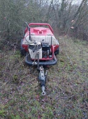 A red and white BRENDON Ltd diesel jet washer was also found.