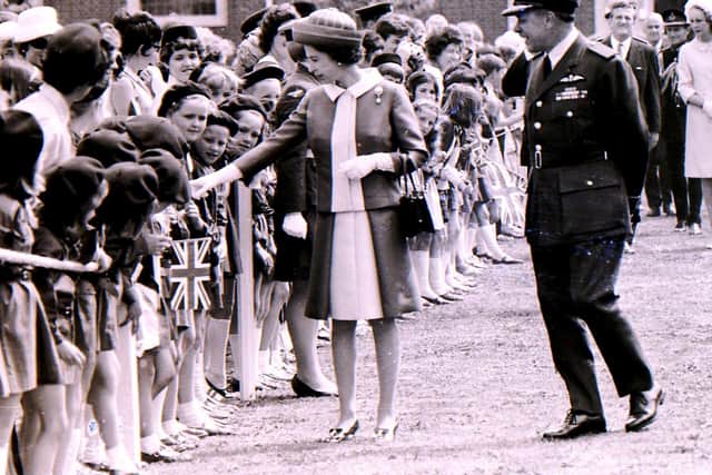 Her Majesty The Queen on a visit to RAF Cranwell.