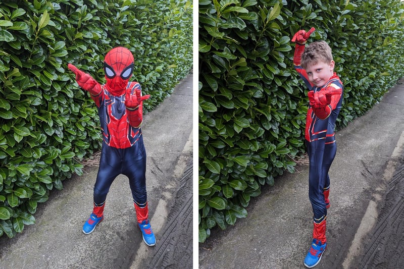 Oliver, from Legsby school, dressed as Spiderman for World Book Day