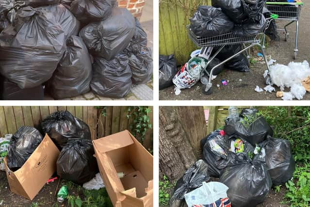 Examples of fly-tipping shared by Boston Borough Council.