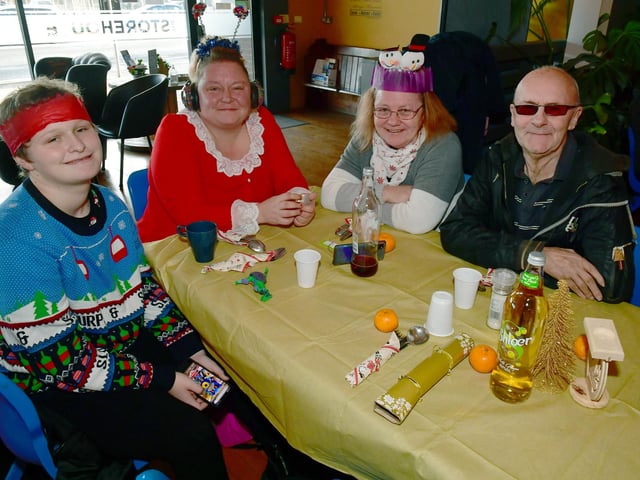 Guests (from left) Debbie-Louise Carlton-Pritchard 12, Donna Carlton, Jane Sheehan and Dave Heslin