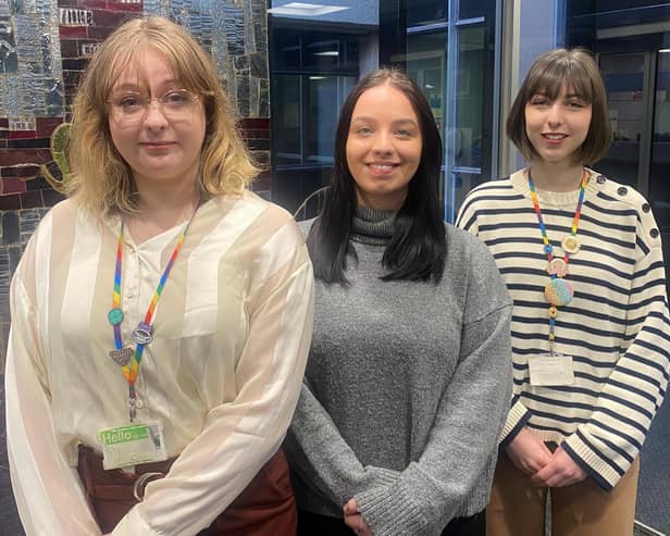 Left to right: Georgia Preece (Project Officer at The Network), Niamh Tracey (Account Executive at Shooting Star), Gabby Wright (Project Coordinator) at The Network).