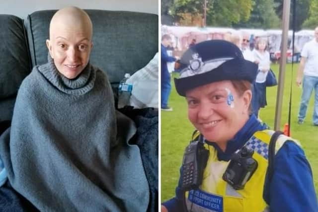 PCSO Michelle Collins has returned to light duties while recovering from cancer.