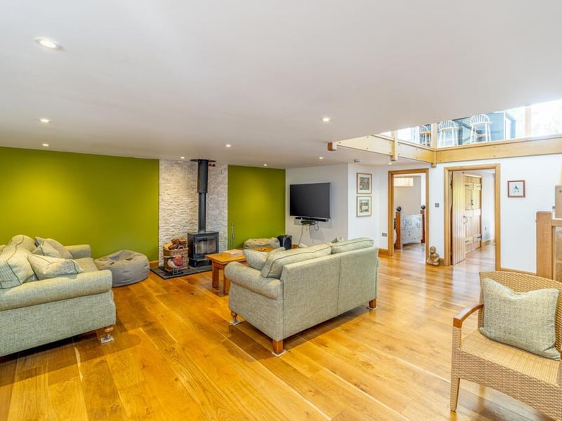 Downstairs to the lounge.