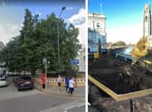 The unsafe tree that was removed from outside The White Hart, Boston, and the scene today. Picture: Google Street View/National World