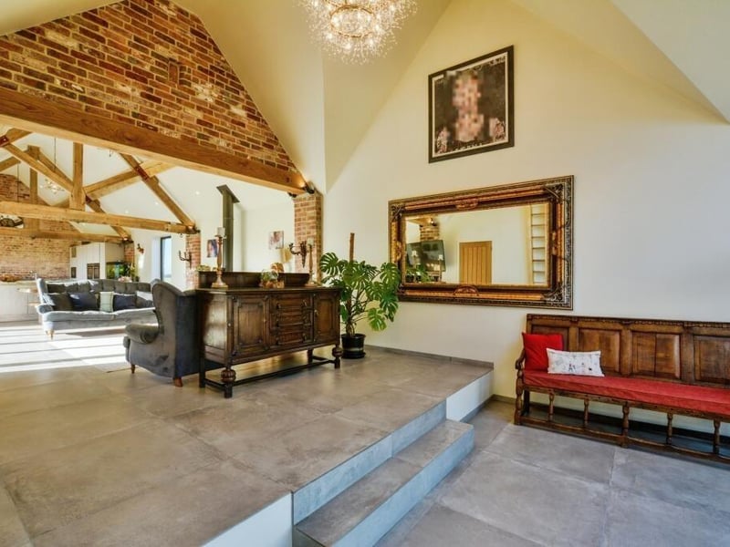 The other end of the open dining/living space.