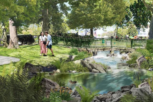 Tower Gardens pond visualisation.