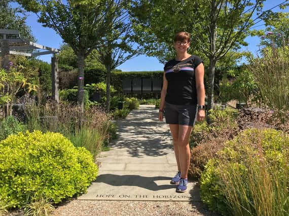 Clare Brumby in the Hope on the Horizon Garden at the Help for Heroes Recovery Centre in Colchester