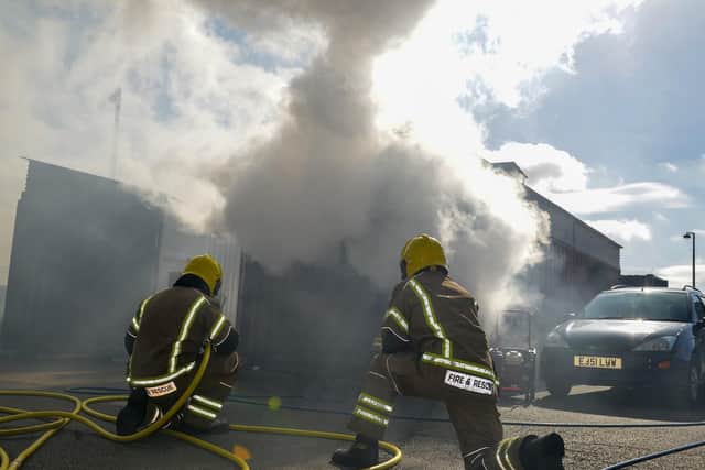 Firefighters show off new equipment at Waddington Fire Training Facility.