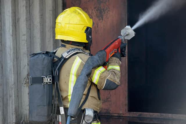 Firefighters showed off the new Coldcut Cobra, which can cut through walls.