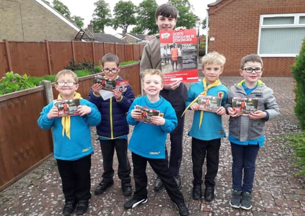 Cubs and Beavers helped support Christian Aid week in Gainsborough