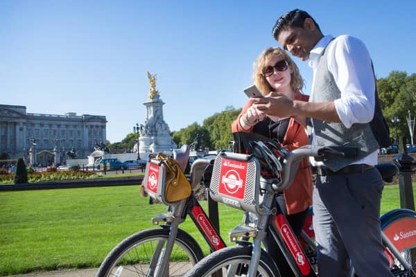 Santander Cycles are a great way to visit London landmarks