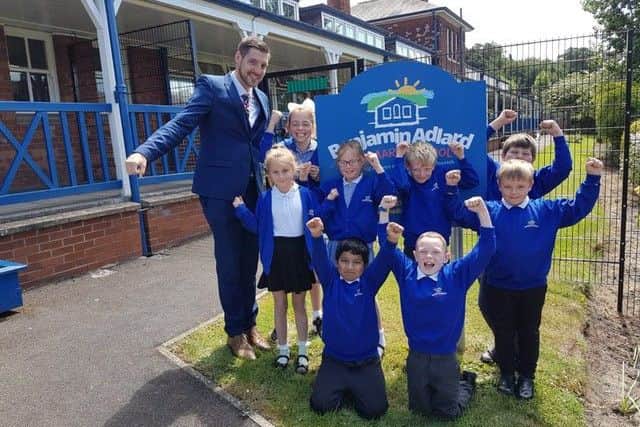 Benjamin Adlard School pupils celebrate winning a Silver Pearson Teaching Award