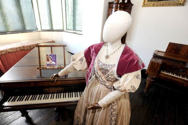 Emily Blunt's costume from film The Young Victoria which is on display at Gainsborough Old Hall
