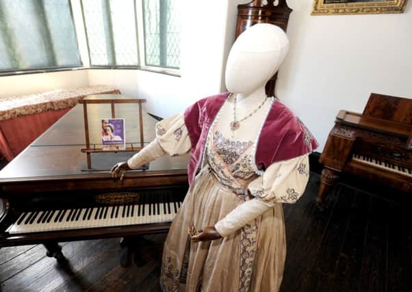 Emily Blunt's costume from film The Young Victoria which is on display at Gainsborough Old Hall