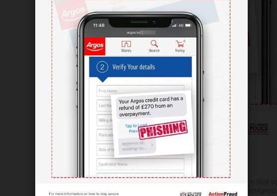 The alleged text message being sent to residents in an attempt to steal their personal details (Picture: Action Fraud)