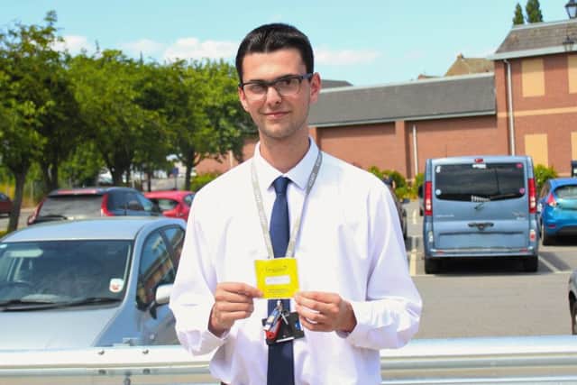 Luke Nelson (WLDC employee) with his permit.