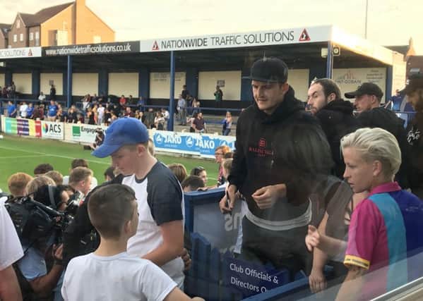 England star Harry Maguire at the Gainsborough Trinity game.