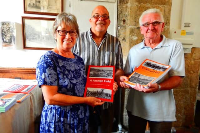 Author David Seymour (centre) with two of the first readers to buy signed copies, Sandra and Michael Butler.
