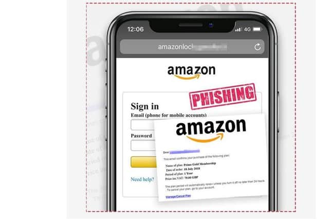 Action Fraud issues a warning over fake Amazon phishing emails