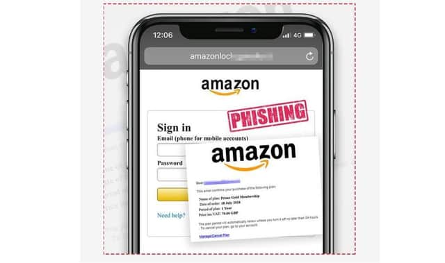 Action Fraud issues a warning over fake Amazon phishing emails