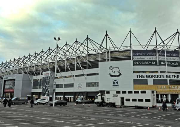 21 February 2018......  Derby County v Leeds United Pride Park.  Picture Tony Johnson.