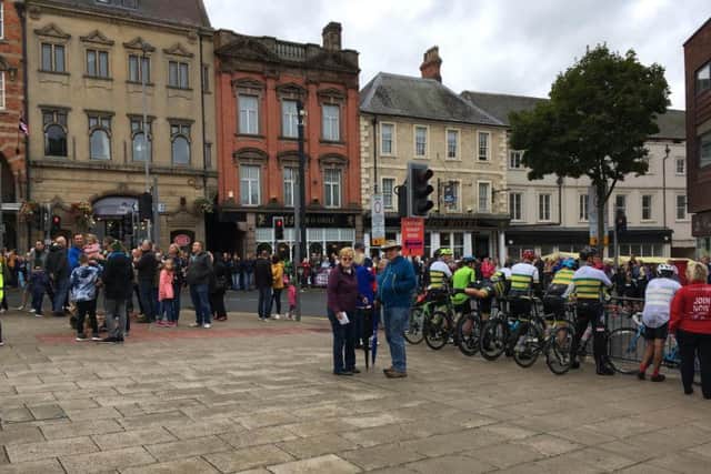 People lined the street to watch the race