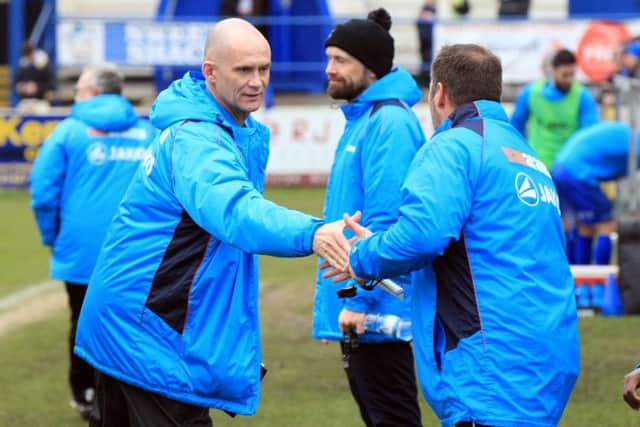 Gainsborough Trinity v Kidderminster Harriers - Saturday March 10th 2018. Gainsborough manager Lee Sinnott. Picture: Chris Etchells