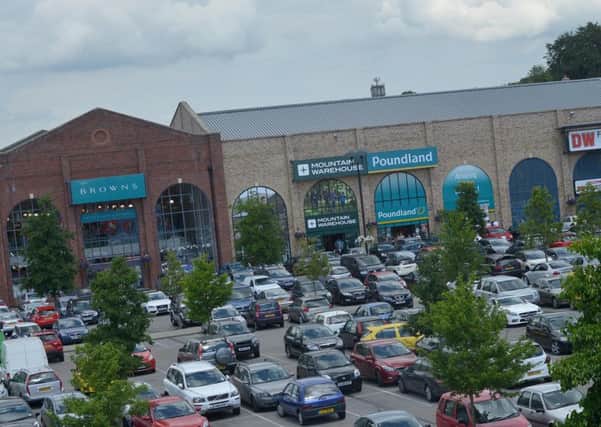The packed car park at the Marshalls Yard shopping mall in Gainsborough. (PHOTO BY: Sharon Scott/Acquire Images)