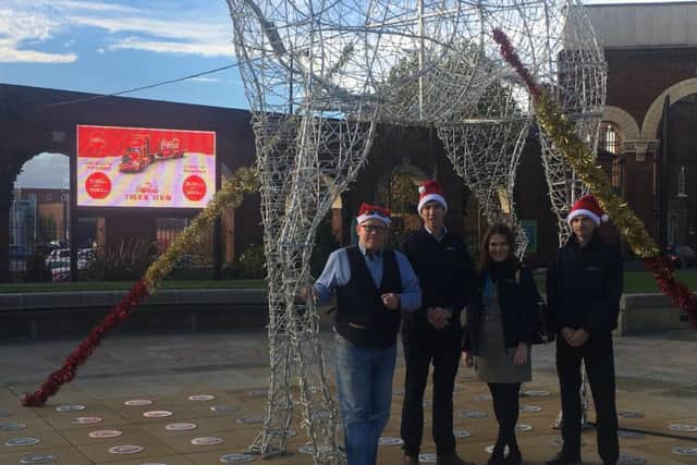 Representatives of sponsors of the festive weekend event at Marshall's Yard.
