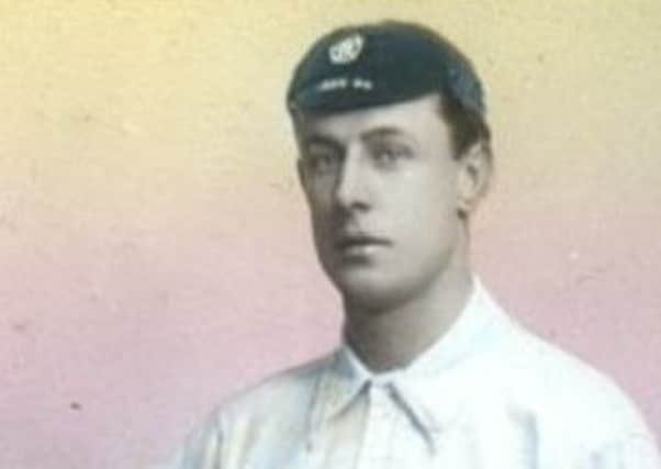 Gainsborough Trinity football legend Fred Spiksley, pictured in his England kit.