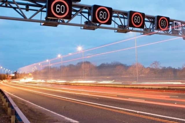 A section of the M1 smart motorway