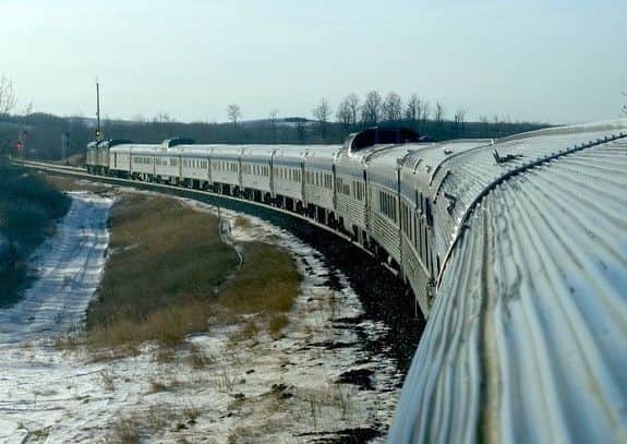 The Canadian train that Barry Coward travelled on was ten hours late