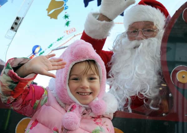 Festive market, Marshall's Yard, Gainsborough Darcy Stepan, 4, is all smiles atfter meeting Santa at the Festive Market on Saturday.