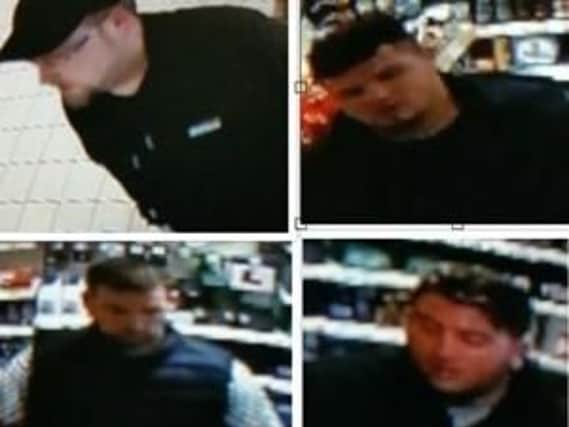 Police would like to speak to the four men pictured in connection with the incident