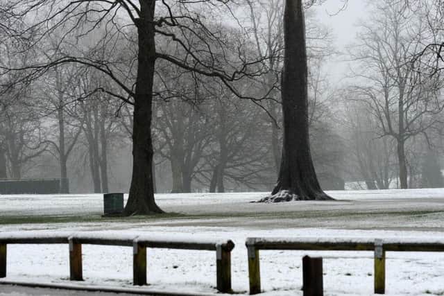 Today the weather is expected to be cold and wintry with highs of 7C.