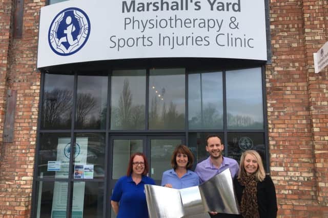 Steven Speers and his team at the opening of the clinic extension at Marshall's Yard in Gainsborough.