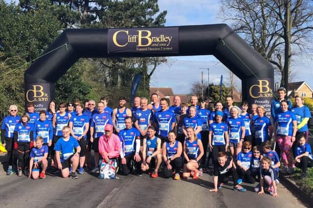 The Striders team that took part in the Gainsborough and Morton 10K race.