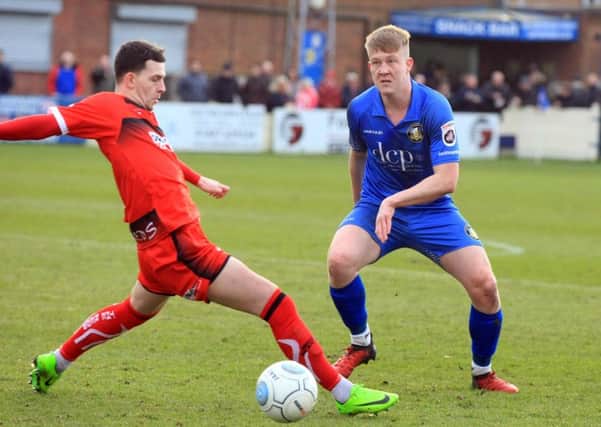 Tom Davie, who is back at Gainsborough Trinity after being released last season.