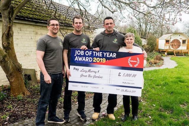 Ex-RAF Brothers Paul and Ryan McCormick of GreenBee Landscapes have scooped the top spot in MyBuilders Job of the Year competition for drastically transforming the garden of Retford resident Lucy Murray, after she was diagnosed with a terminal illness.