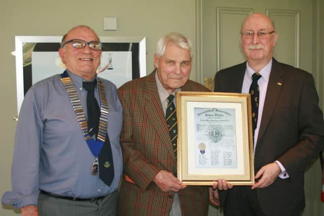 Celebrating 50 years of North Notts Lions in Gainsborough are, from left: Mel Blacknell (president), John Simpson )founder member) and Barry Cooper (vice-president). Photo: Barry Cooper.
