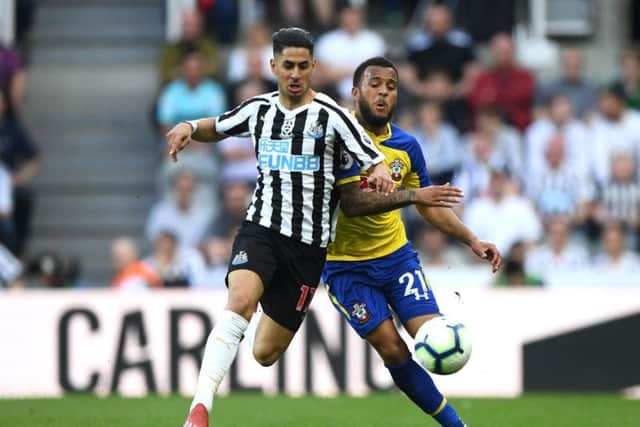 Ayoze Perez in action for Newcastle against Southampton at the weekend.