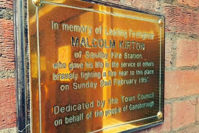 Gainsborough Fire Station has a permanent memorial to a former colleague killed in action.