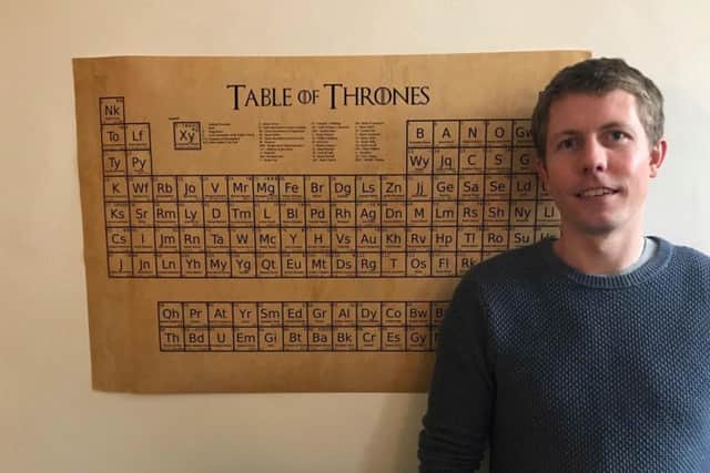 Ian is pictured with the Table of Thrones he has created