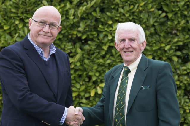 Rob Bradley, Cricket Board chairman (left) and Chris Keywood, Lincolnshire County Cricket Club chairman (right).