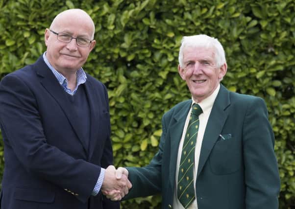 Rob Bradley, Cricket Board chairman (left) and Chris Keywood, Lincolnshire County Cricket Club chairman (right).